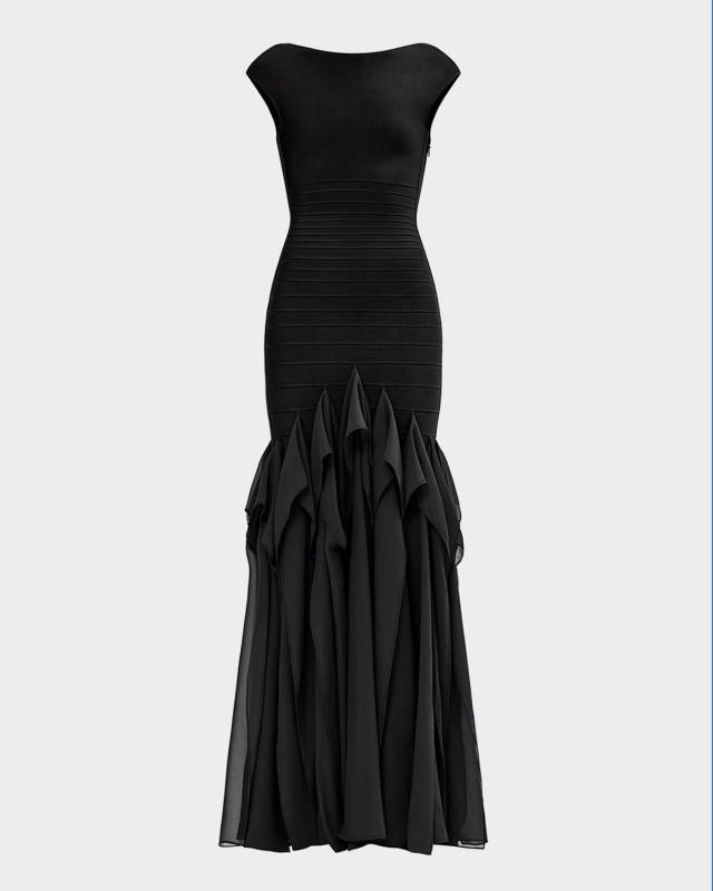 The Mya Boat-Neck Gown